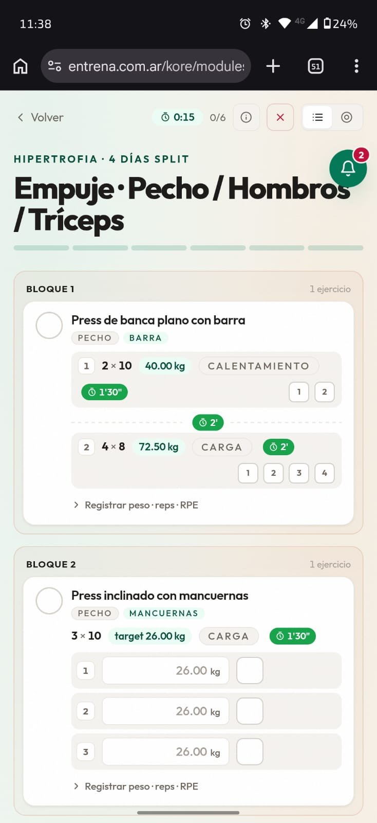 Ejecución de rutina con bloques y timer